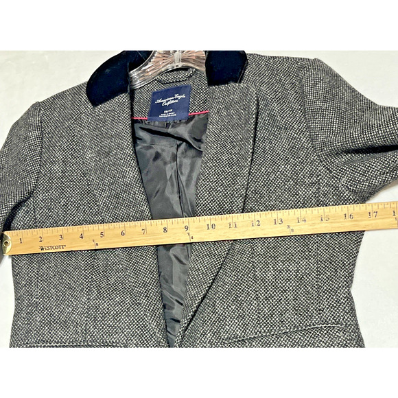 American Eagle Outfitters Blazer Tweed Wool Blend XS Black Sparkle Office Career - Picture 9 of 13